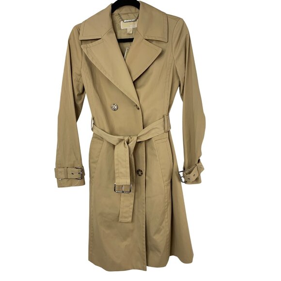 NWT Michael Kors Womens Khaki Trench Coat Size 2 - Picture 10 of 10